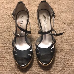Guess black heels- barely worn!